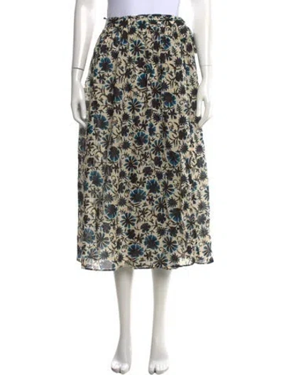 Pre-owned Ulla Johnson Floral Print Midi Length Skirt In Neutral