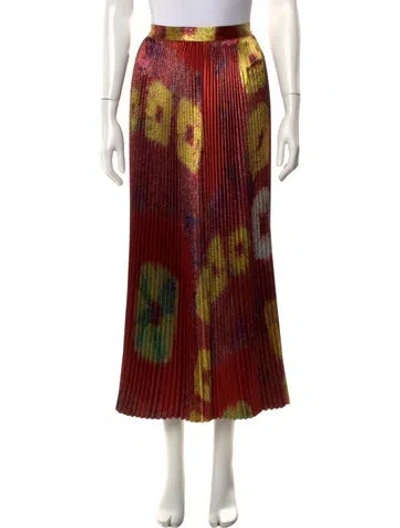 Pre-owned Ulla Johnson Floral Print Midi Length Skirt In Orange
