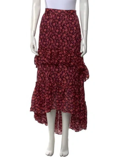 Pre-owned Ulla Johnson Floral Print Midi Length Skirt In Purple