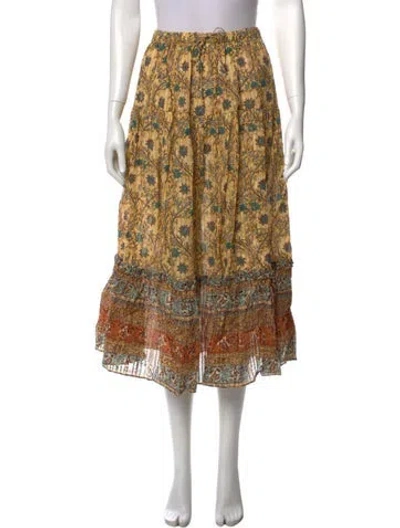 Pre-owned Ulla Johnson Floral Print Midi Length Skirt W/ Tags In Multi