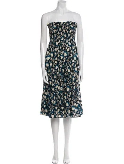 Pre-owned Ulla Johnson Floral Print Mini Dress In Black