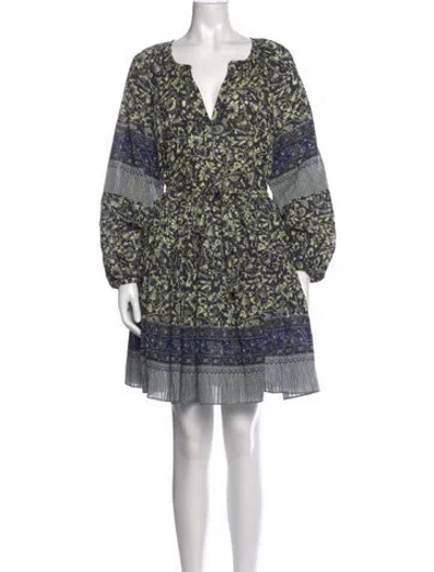 Pre-owned Ulla Johnson Floral Print Mini Dress In Black