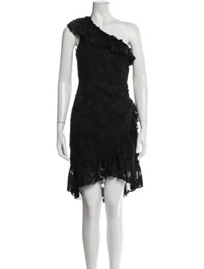 Pre-owned Ulla Johnson Floral Print Mini Dress In Black