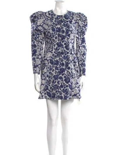 Pre-owned Ulla Johnson Floral Print Mini Dress In Blue