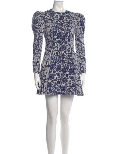 Pre-owned Ulla Johnson Floral Print Mini Dress In Blue