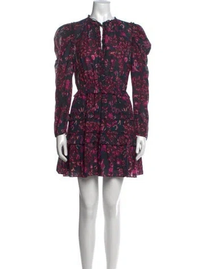 Pre-owned Ulla Johnson Floral Print Mini Dress In Blue
