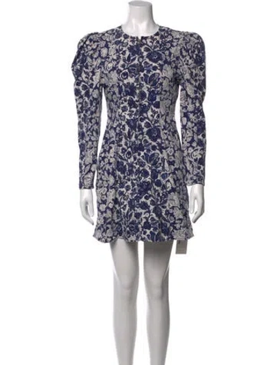 Pre-owned Ulla Johnson Floral Print Mini Dress In Blue