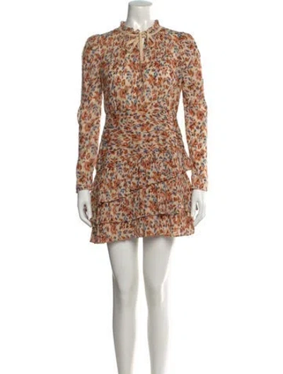 Pre-owned Ulla Johnson Floral Print Mini Dress In Brown