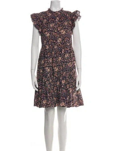 Pre-owned Ulla Johnson Floral Print Mini Dress In Green