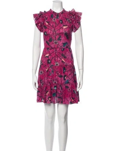Pre-owned Ulla Johnson Floral Print Mini Dress In Multi
