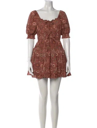 Pre-owned Ulla Johnson Floral Print Mini Dress In Multi