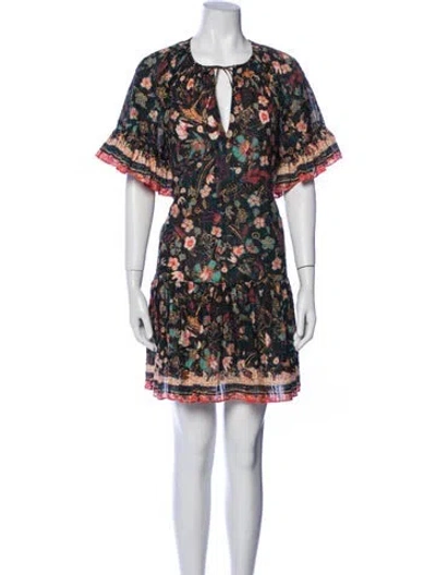 Pre-owned Ulla Johnson Floral Print Mini Dress In Multi
