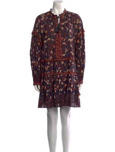 Pre-owned Ulla Johnson Floral Print Mini Dress In Multi