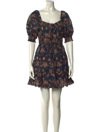 Pre-owned Ulla Johnson Floral Print Mini Dress In Multi
