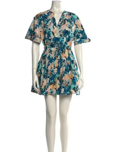 Pre-owned Ulla Johnson Floral Print Mini Dress In Multi
