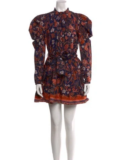 Pre-owned Ulla Johnson Floral Print Mini Dress In Multi