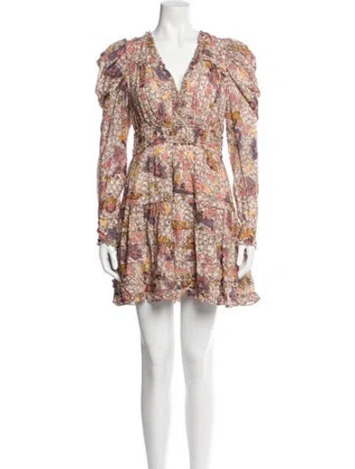 Pre-owned Ulla Johnson Floral Print Mini Dress In Multi