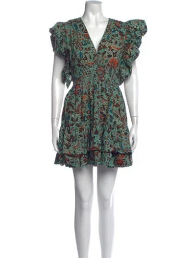 Pre-owned Ulla Johnson Floral Print Mini Dress In Multi