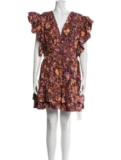 Pre-owned Ulla Johnson Floral Print Mini Dress In Multi