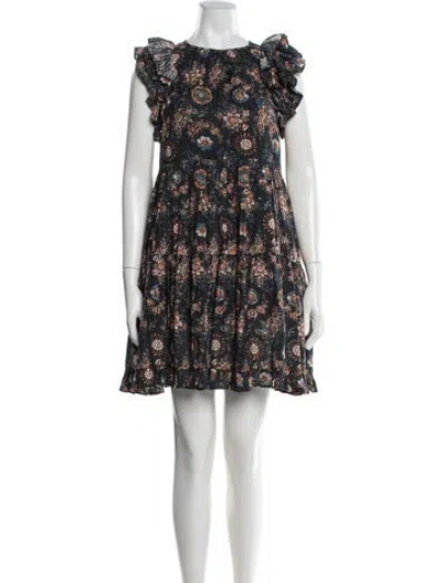 Pre-owned Ulla Johnson Floral Print Mini Dress In Multi