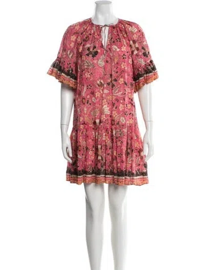 Pre-owned Ulla Johnson Floral Print Mini Dress In Multi