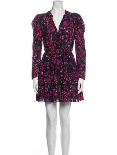 Pre-owned Ulla Johnson Floral Print Mini Dress In Multicolor