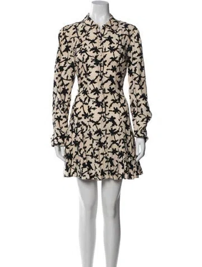 Pre-owned Ulla Johnson Floral Print Mini Dress In Neutral