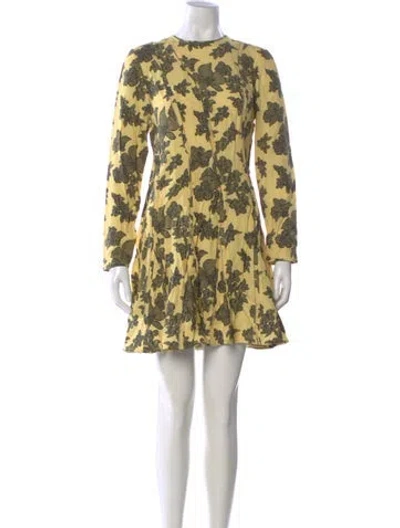 Pre-owned Ulla Johnson Floral Print Mini Dress In Neutral