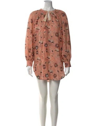 Pre-owned Ulla Johnson Floral Print Mini Dress In Orange