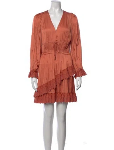 Pre-owned Ulla Johnson Floral Print Mini Dress In Orange