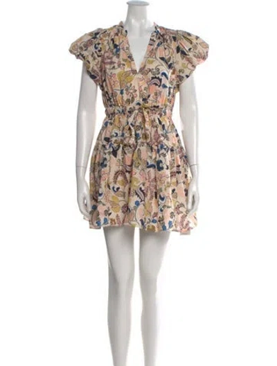 Pre-owned Ulla Johnson Floral Print Mini Dress In Orange