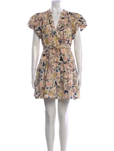 Pre-owned Ulla Johnson Floral Print Mini Dress In Orange