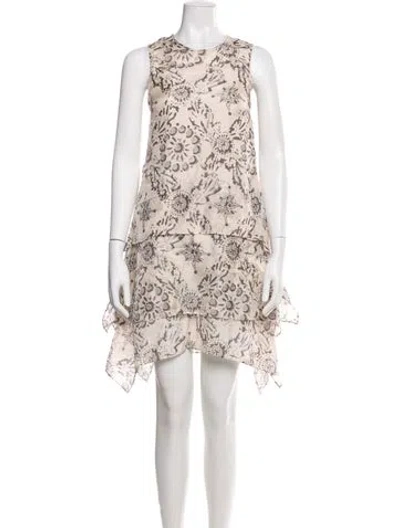 Pre-owned Ulla Johnson Floral Print Mini Dress In Pink