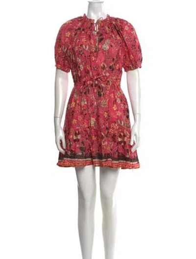 Pre-owned Ulla Johnson Floral Print Mini Dress In Pink