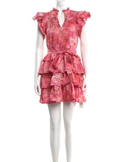 Pre-owned Ulla Johnson Floral Print Mini Dress In Pink