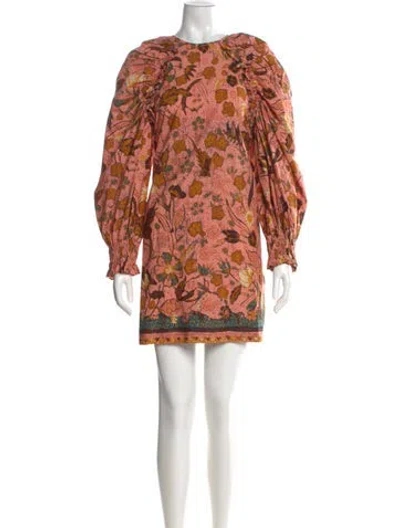 Pre-owned Ulla Johnson Floral Print Mini Dress In Pink