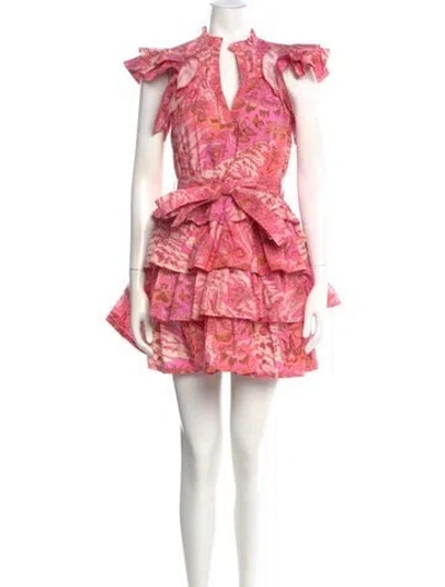 Pre-owned Ulla Johnson Floral Print Mini Dress In Pink