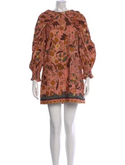 Pre-owned Ulla Johnson Floral Print Mini Dress In Pink