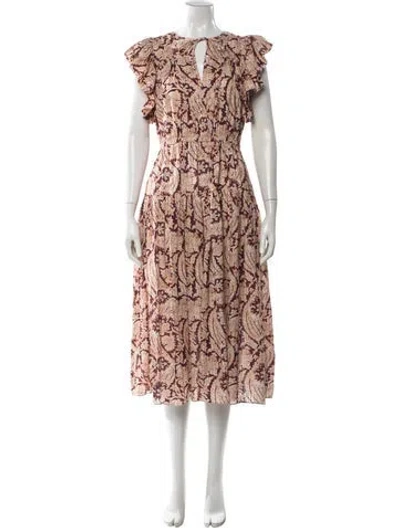 Pre-owned Ulla Johnson Floral Print Mini Dress In Pink