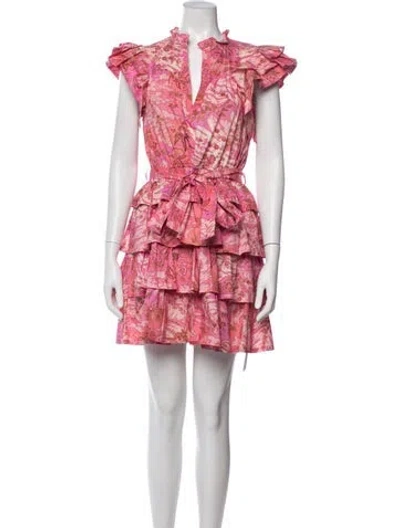 Pre-owned Ulla Johnson Floral Print Mini Dress In Pink