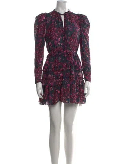 Pre-owned Ulla Johnson Floral Print Mini Dress In Pink