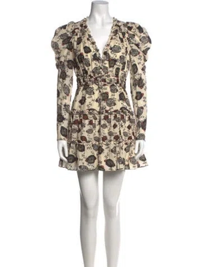 Pre-owned Ulla Johnson Floral Print Mini Dress In Pink