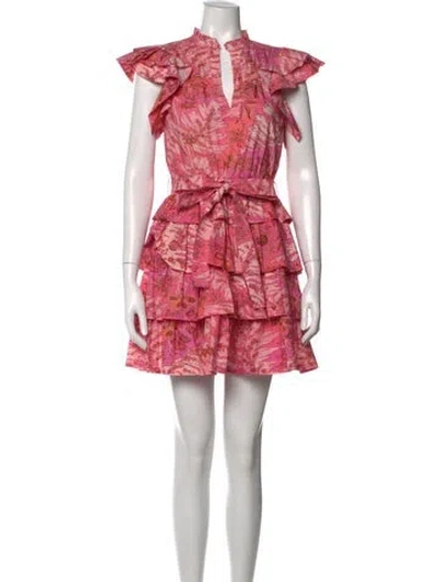 Pre-owned Ulla Johnson Floral Print Mini Dress In Pink