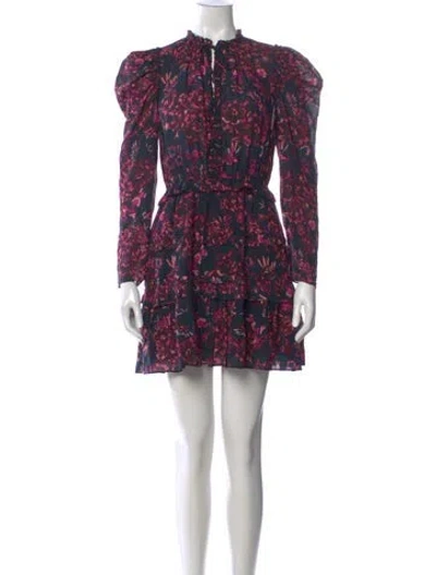 Pre-owned Ulla Johnson Floral Print Mini Dress In Pink