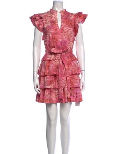 Pre-owned Ulla Johnson Floral Print Mini Dress In Pink