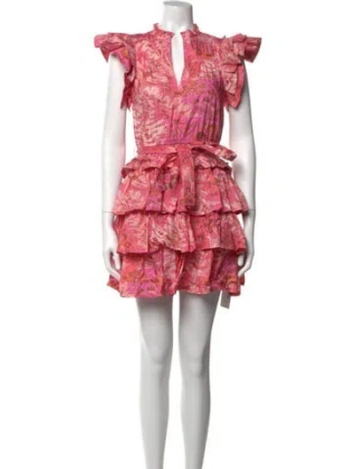Pre-owned Ulla Johnson Floral Print Mini Dress In Pink