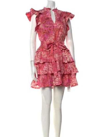 Pre-owned Ulla Johnson Floral Print Mini Dress In Pink