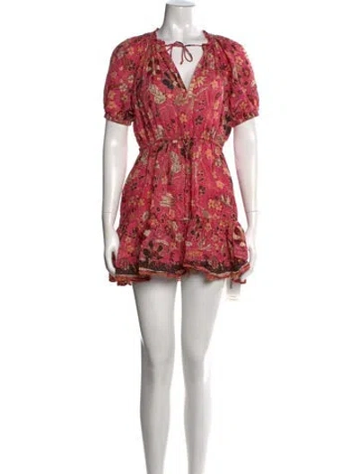 Pre-owned Ulla Johnson Floral Print Mini Dress In Pink