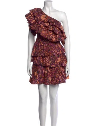 Pre-owned Ulla Johnson Floral Print Mini Dress In Purple