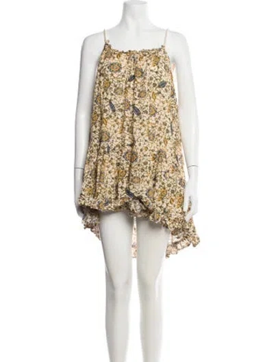 Pre-owned Ulla Johnson Floral Print Mini Dress In Purple